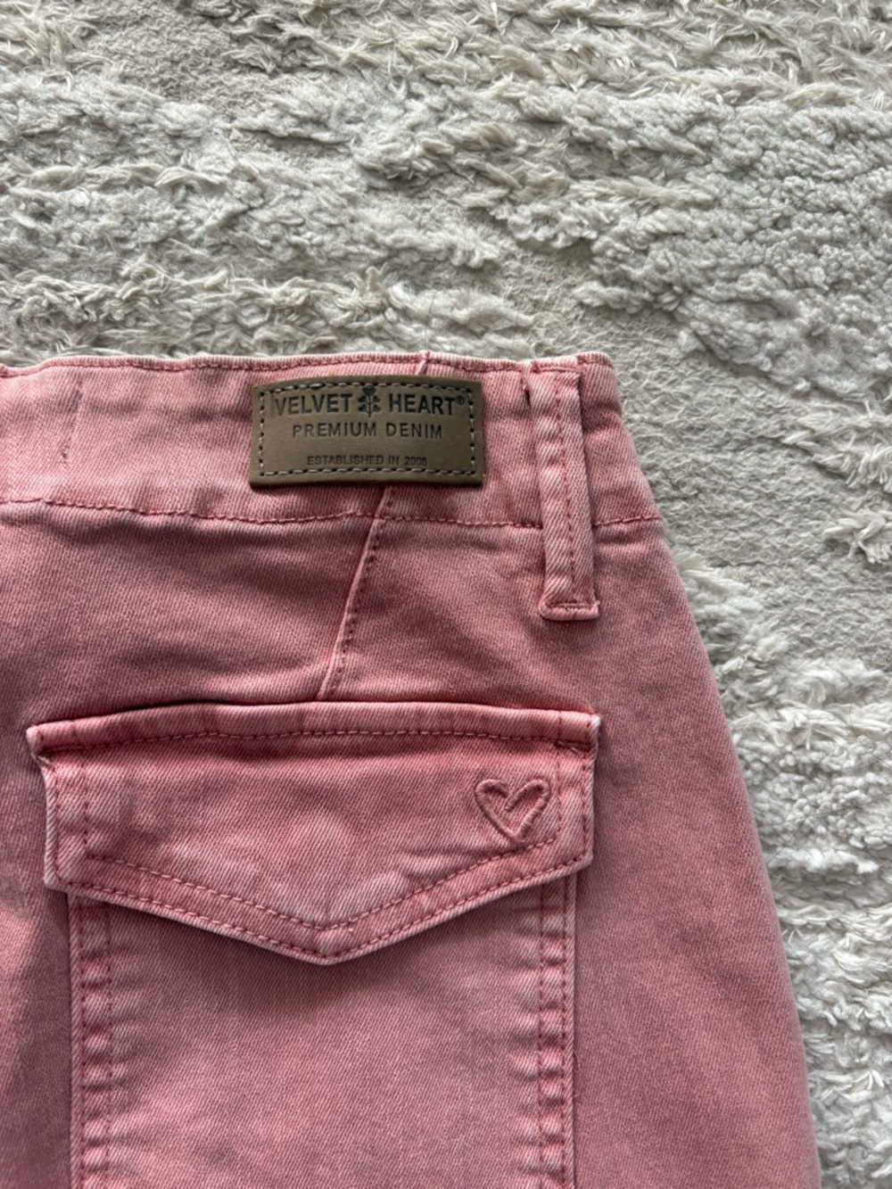 NWT Velvet Heart Ash Pink Utility Joggers Flap Pockets Size 27 - Picture 6 of 6